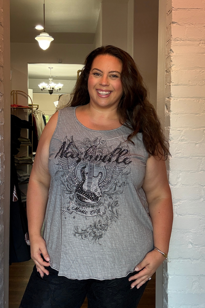 Martina Rhinestone Nashville Graphic Tank