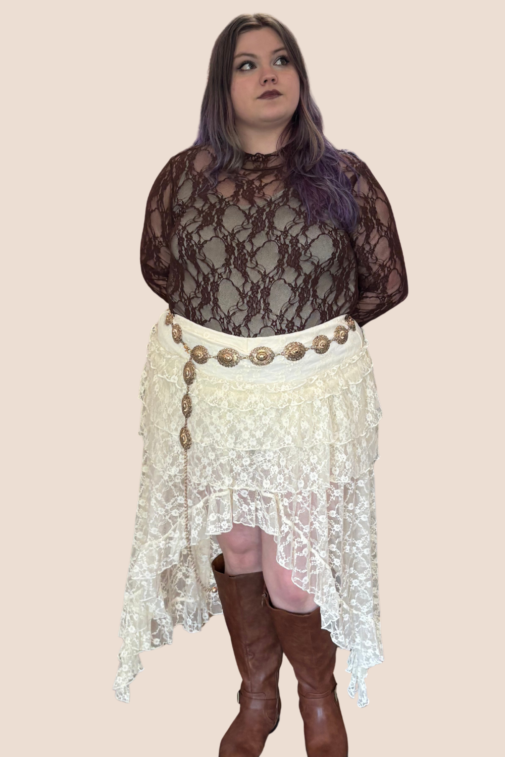 Wren High-Low Lace Skort