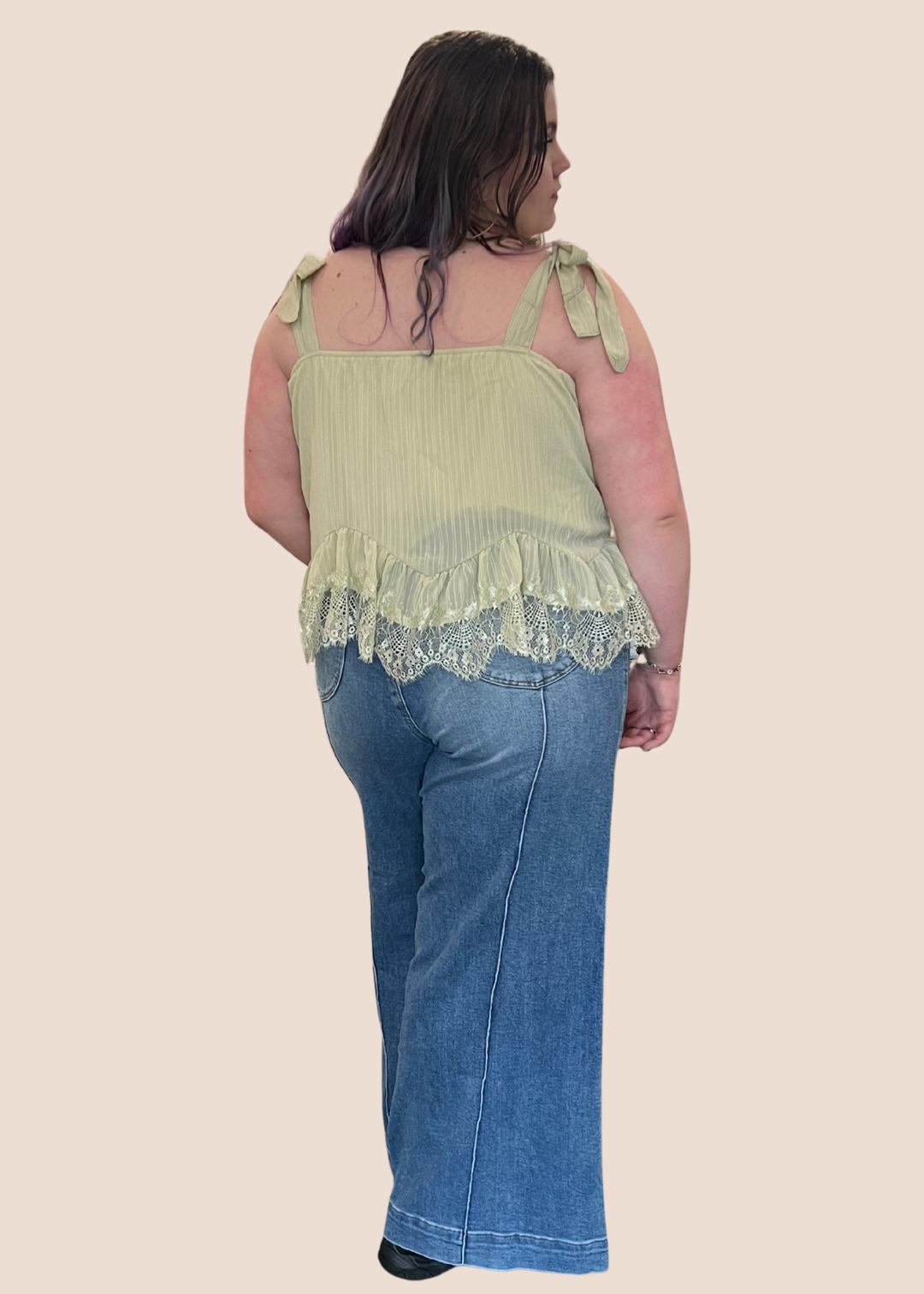 Esme Tie Shoulder Lace Tank Top