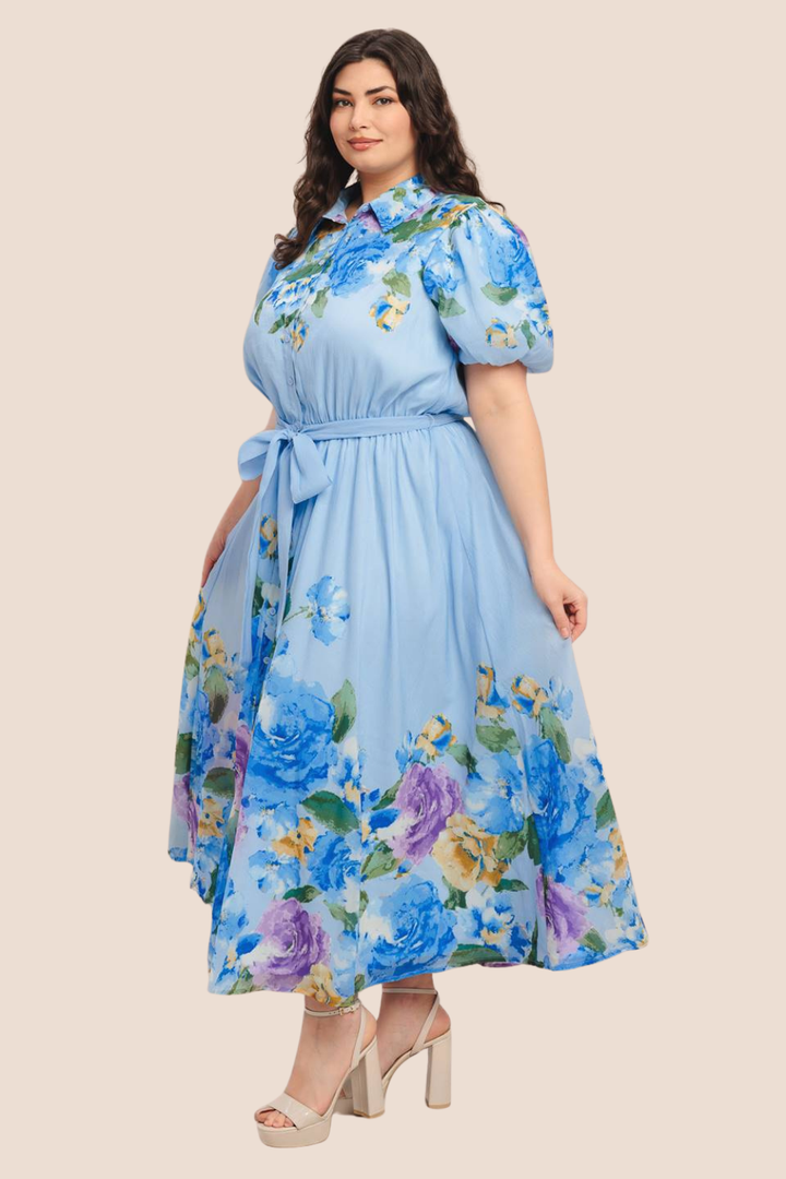 Lennon Printed Woven Midi Dress