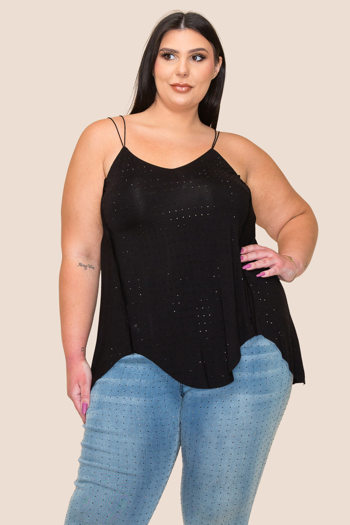 Alaina V-Neck Asymetrical Knit Tank