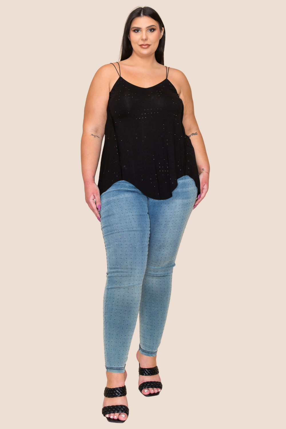 Alaina V-Neck Asymetrical Knit Tank