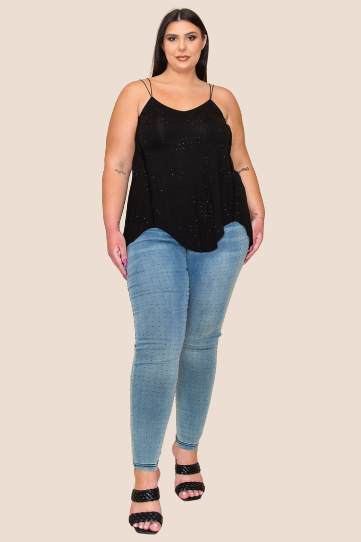 Alaina V-Neck Asymetrical Knit Tank