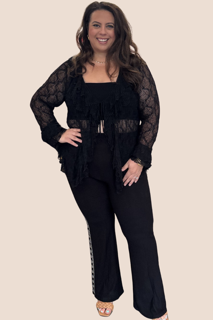 Lia Rhinestone Flare Pants