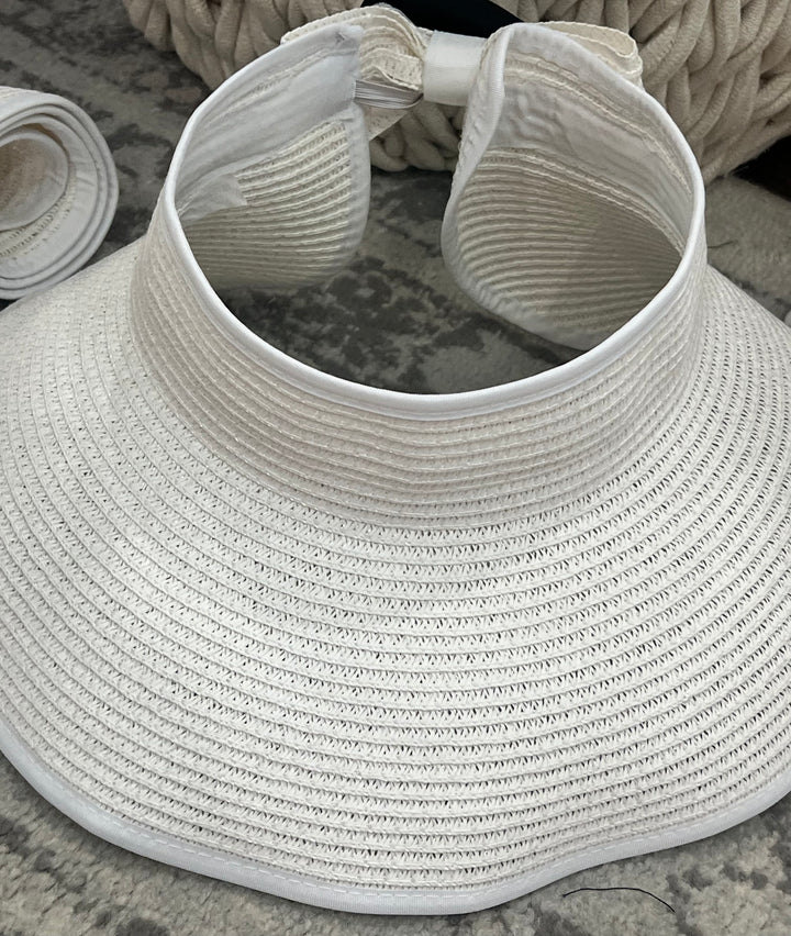 Jackie Roll Up Visor With Bow Detail - FINAL SALE