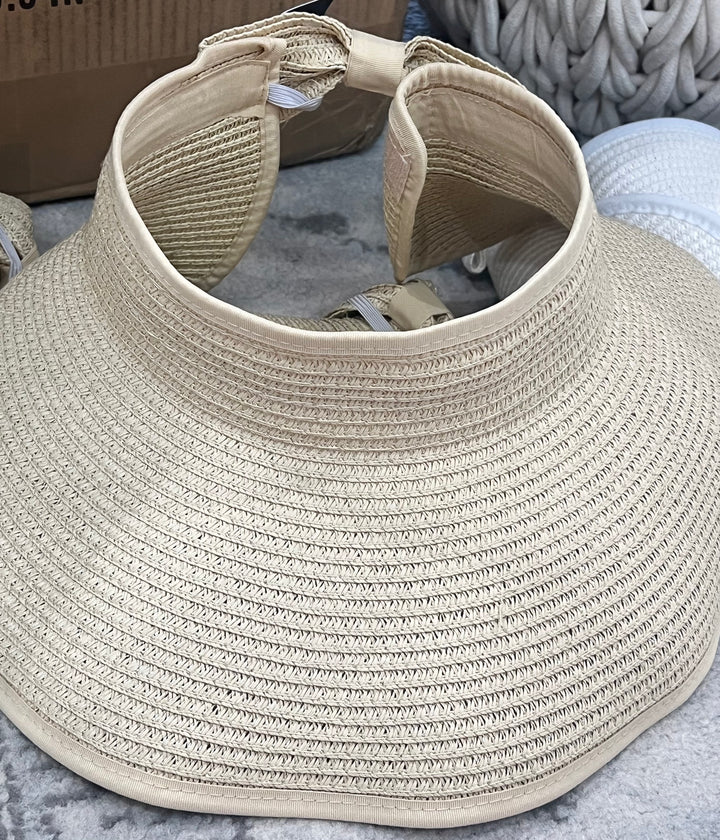 Jackie Roll Up Visor With Bow Detail - FINAL SALE