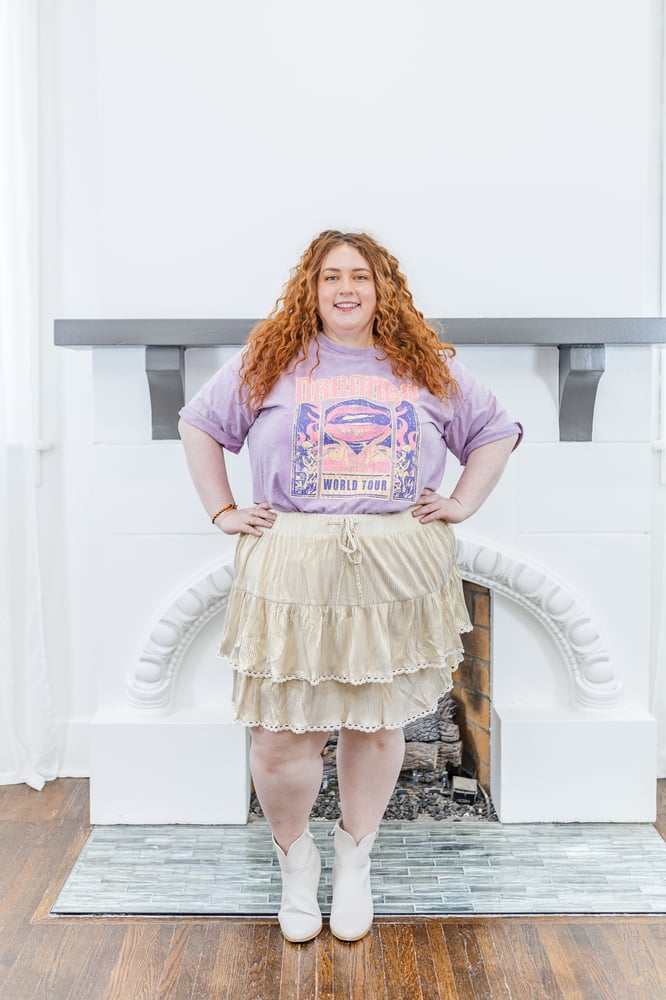 Nova Metallic Tiered Skort in Gold - FINAL SALE