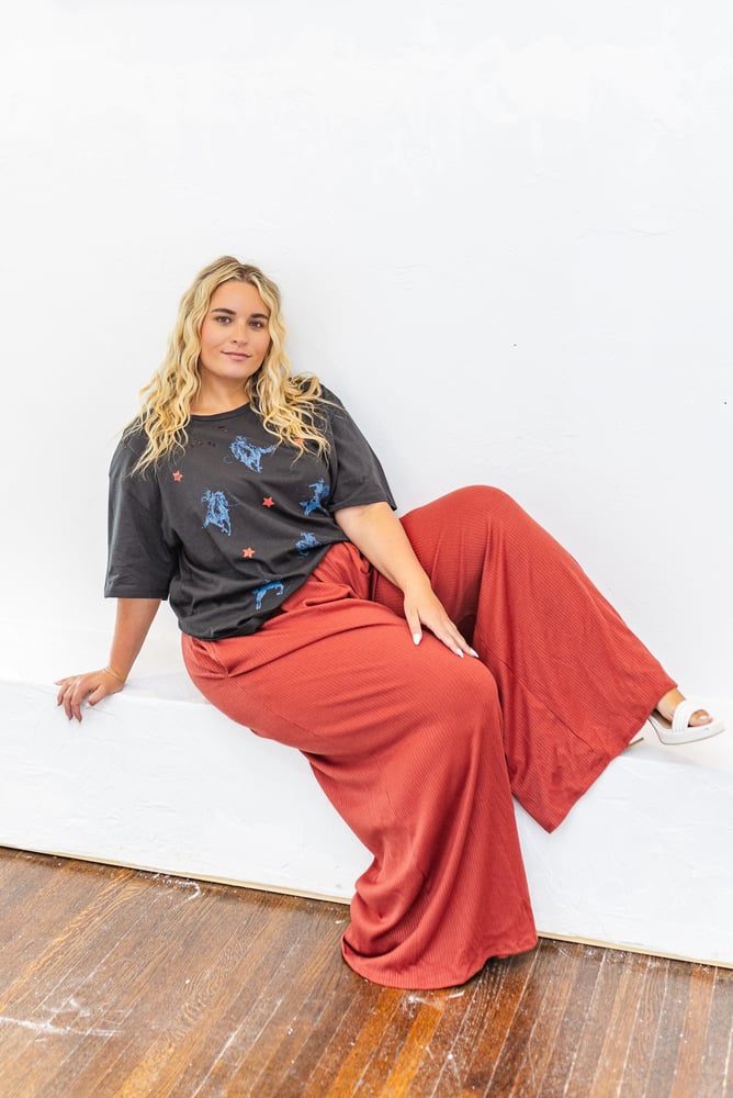 Melissa Distressed Rodeo Graphic Tee T-shirt in Black - FINAL SALE
