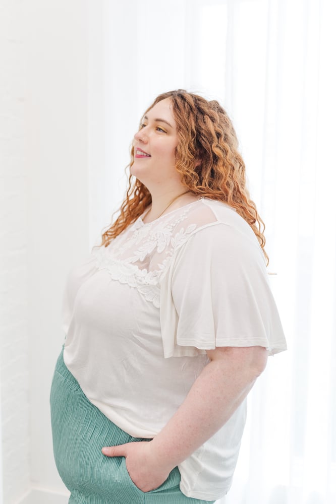 Mia Floral Embroidered Top in White - FINAL SALE