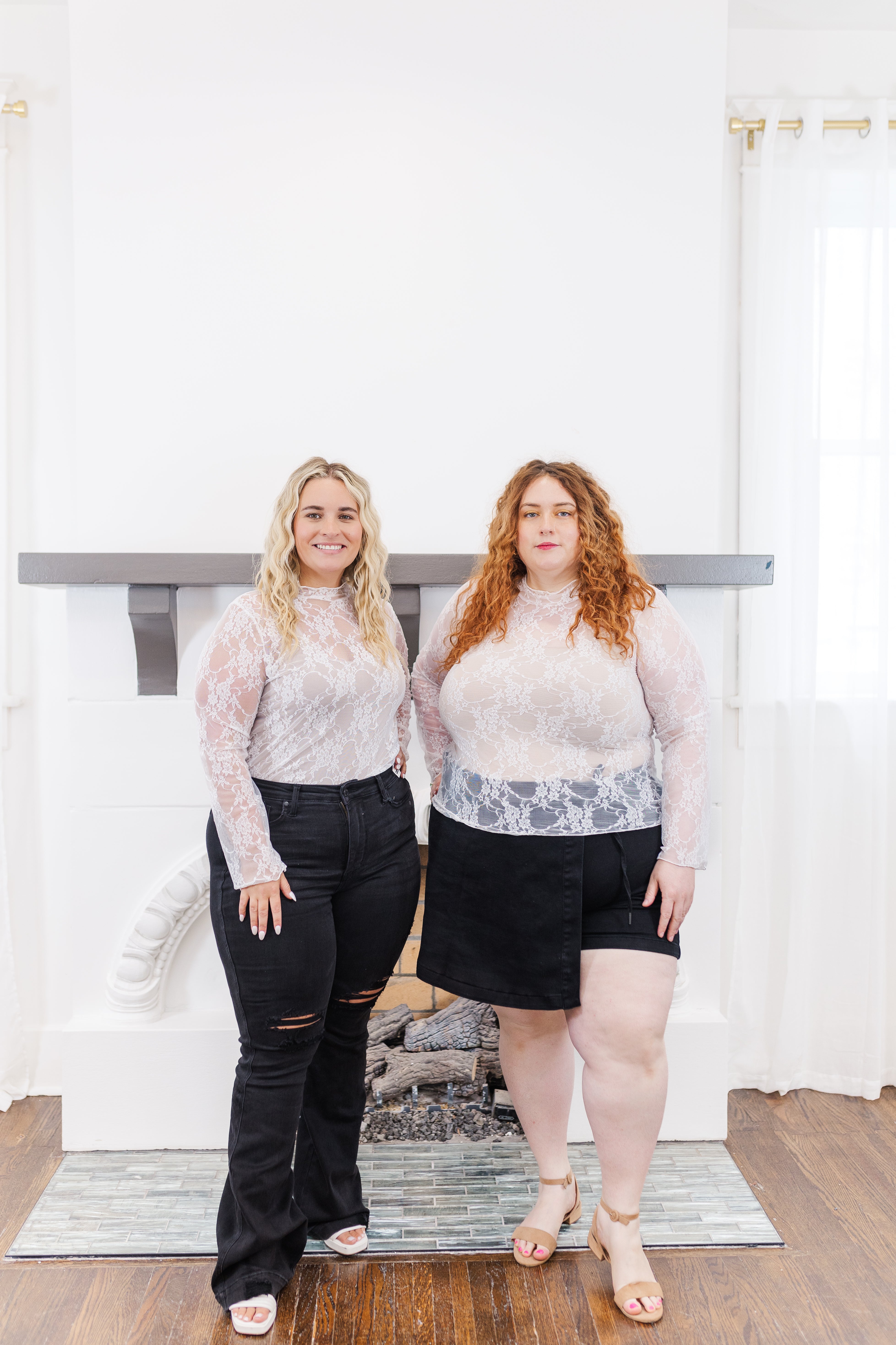 Emily Long Sleeve Lace Layering Top in White – Ari + Ava
