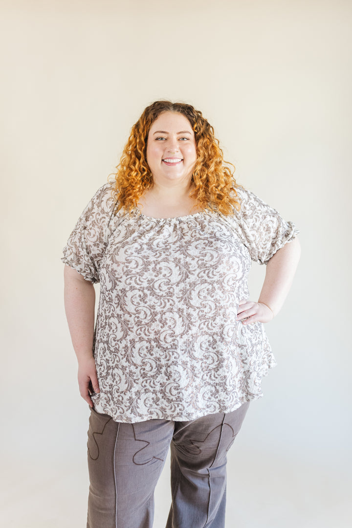 Lydia Off The Shoulder Shimmer Ruffle Sleeve Detail Blouse in Ivory (Online Exclusive)