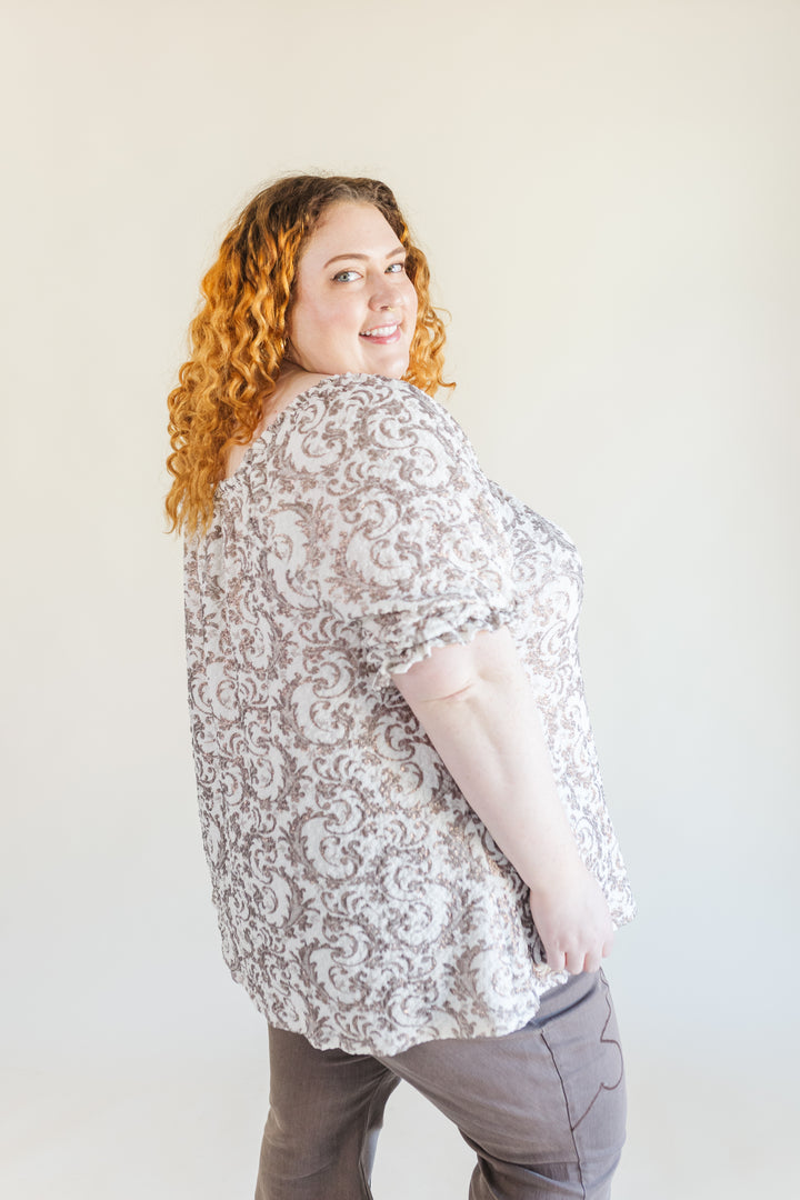 Lydia Off The Shoulder Shimmer Ruffle Sleeve Detail Blouse in Ivory (Online Exclusive)