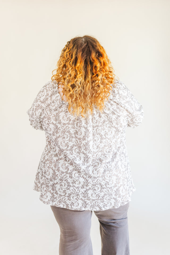 Lydia Off The Shoulder Shimmer Ruffle Sleeve Detail Blouse in Ivory (Online Exclusive)