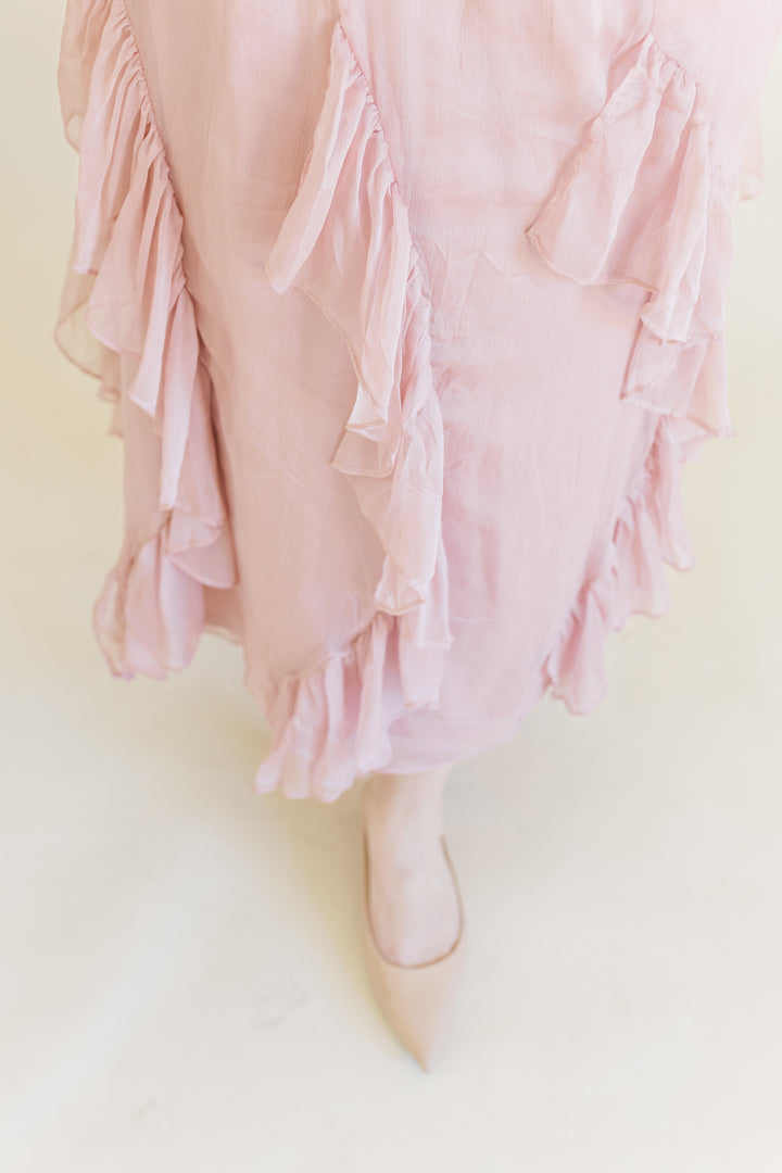 Daphne Waterfall Ruffle Maxi Skirt