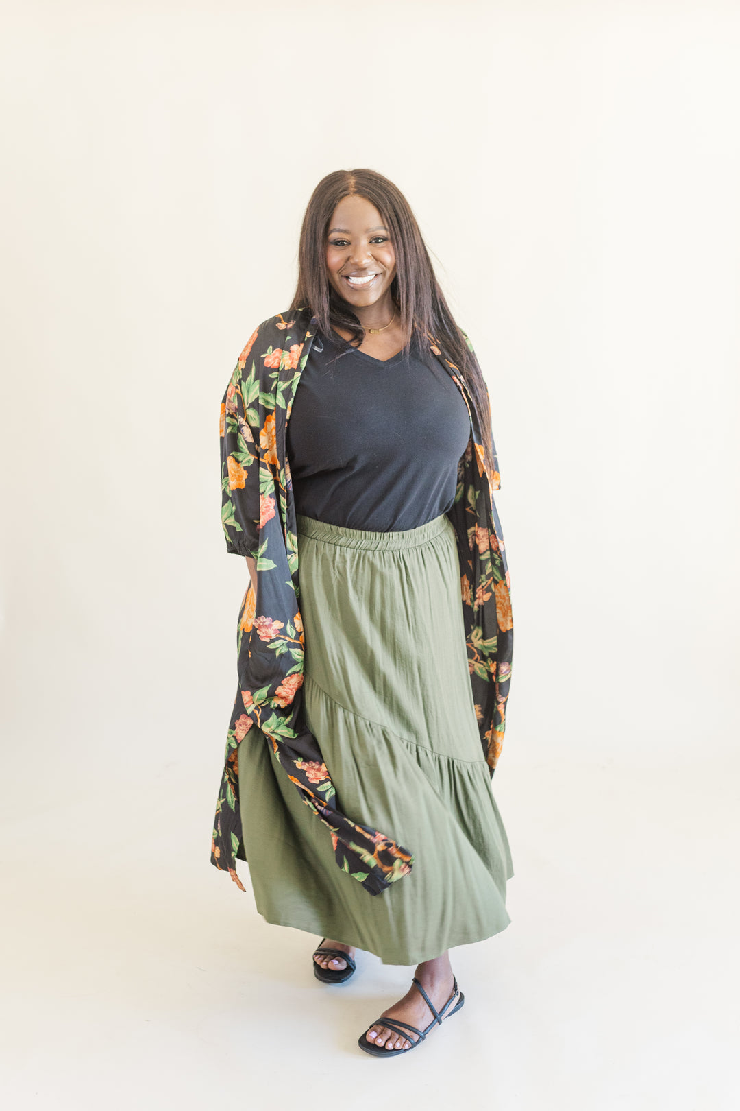 Kara Maxi Skirt in Olive