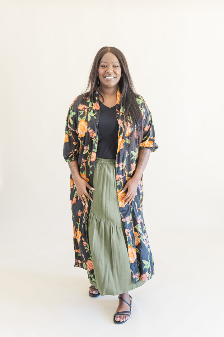 Kara Maxi Skirt in Olive