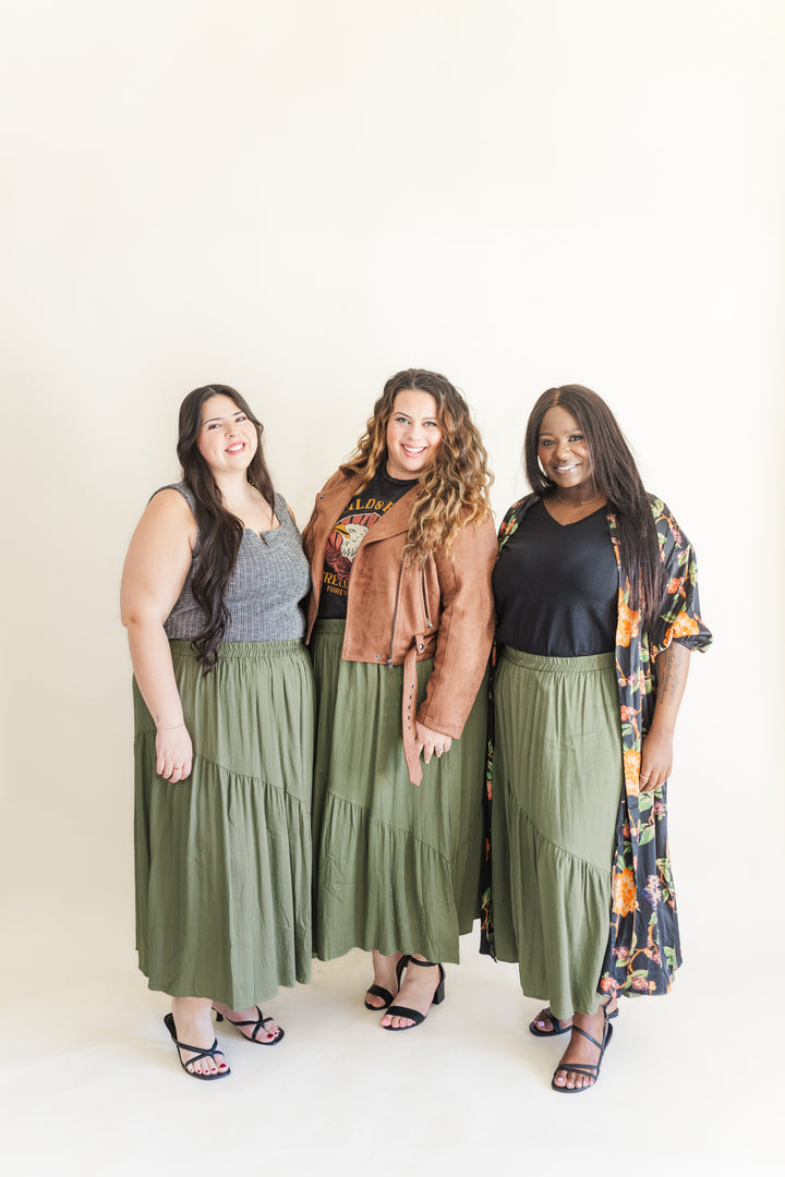 Kara Maxi Skirt in Olive