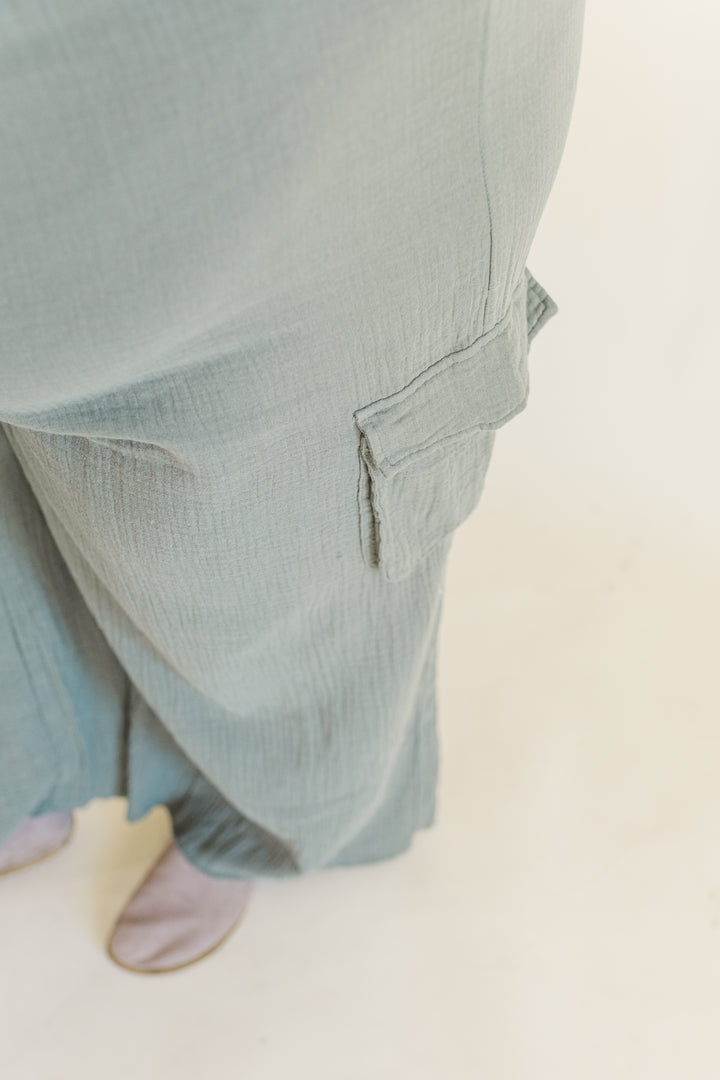 Bea Cargo Gauze Pull On Pant in Olive