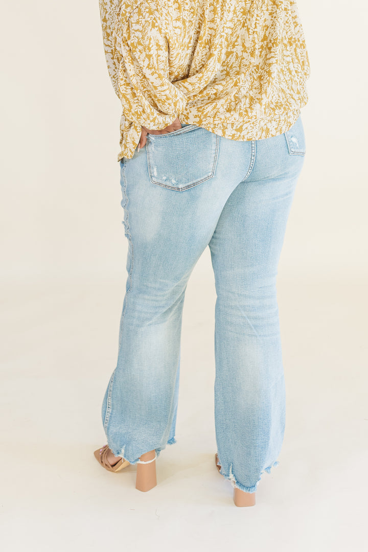 Kendall Long Sleeve Top in Mustard Abstract (Online Exclusive)