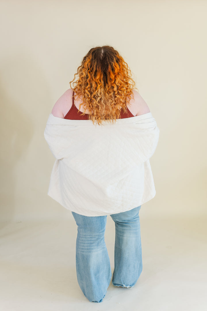 Fallon Quilted Cardigan in Ivory (Online Exclusive)
