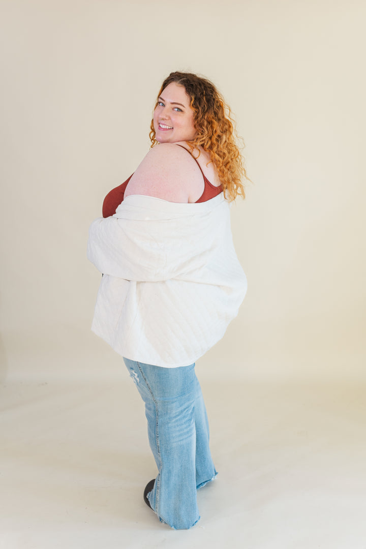 Fallon Quilted Cardigan in Ivory (Online Exclusive)