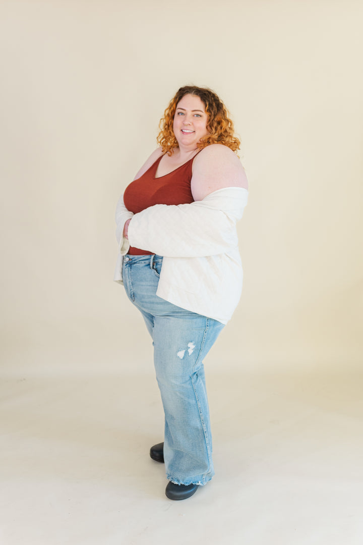 Fallon Quilted Cardigan in Ivory (Online Exclusive)