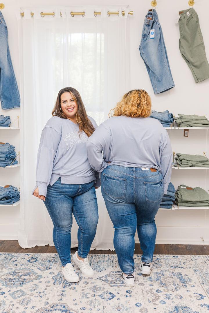 Holly Tennessee Long Sleeve Top in Light Blue