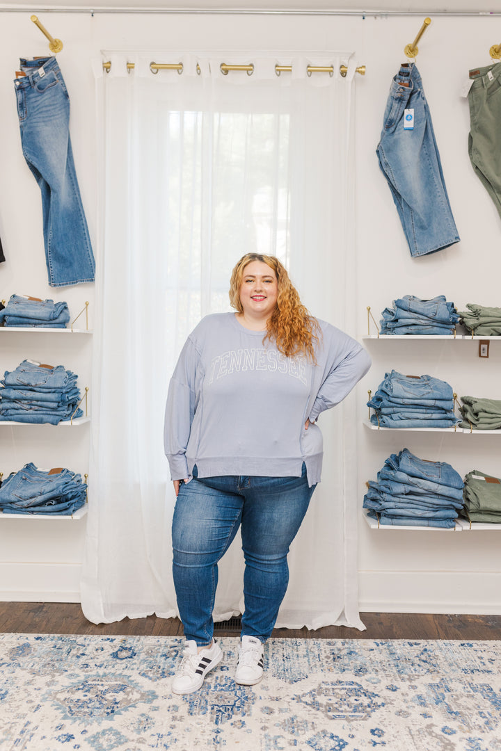 Holly Tennessee Long Sleeve Top in Light Blue