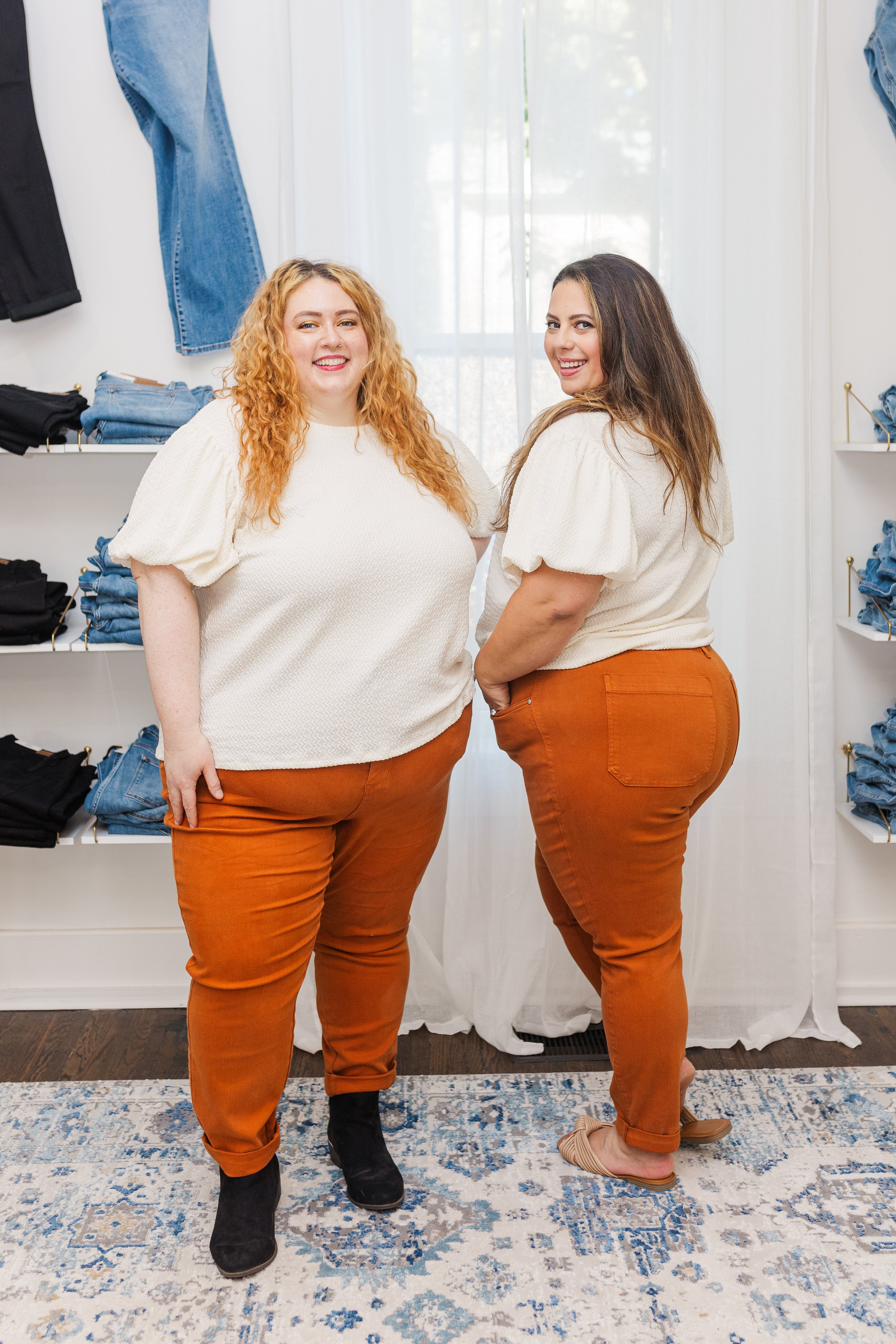 Orange and blue joggers online