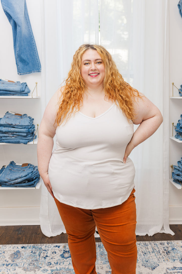 Fiona Front and Back Reversible Spaghetti Cami in Bone