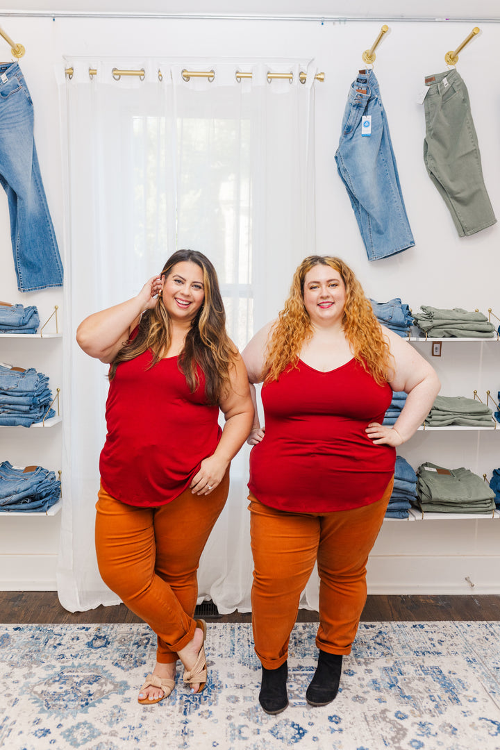 Fiona Front and Back Reversible Spaghetti Cami in Dark Rust