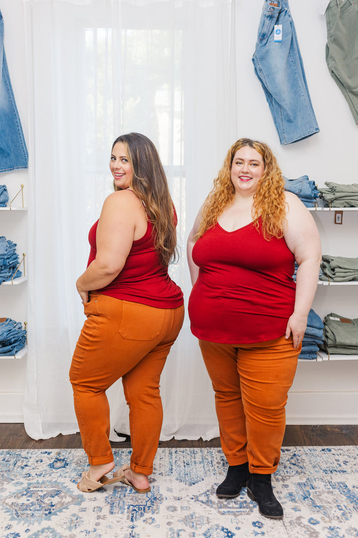 Fiona Front and Back Reversible Spaghetti Cami in Dark Rust