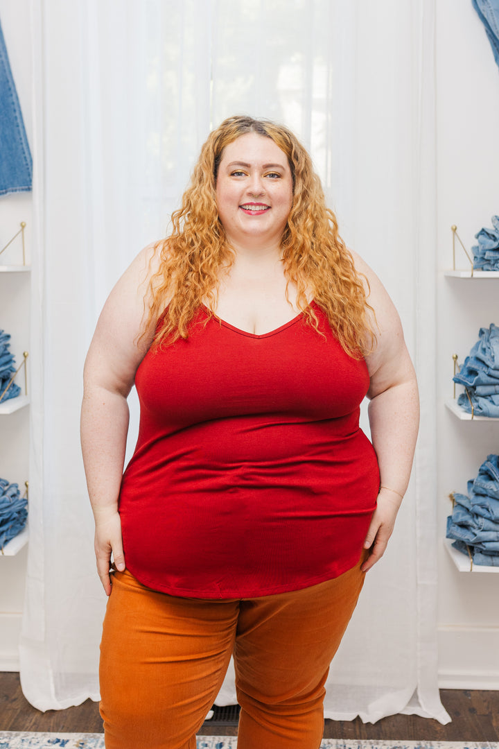 Fiona Front and Back Reversible Spaghetti Cami in Dark Rust