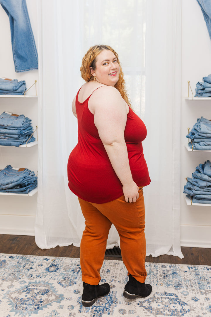 Fiona Front and Back Reversible Spaghetti Cami in Dark Rust