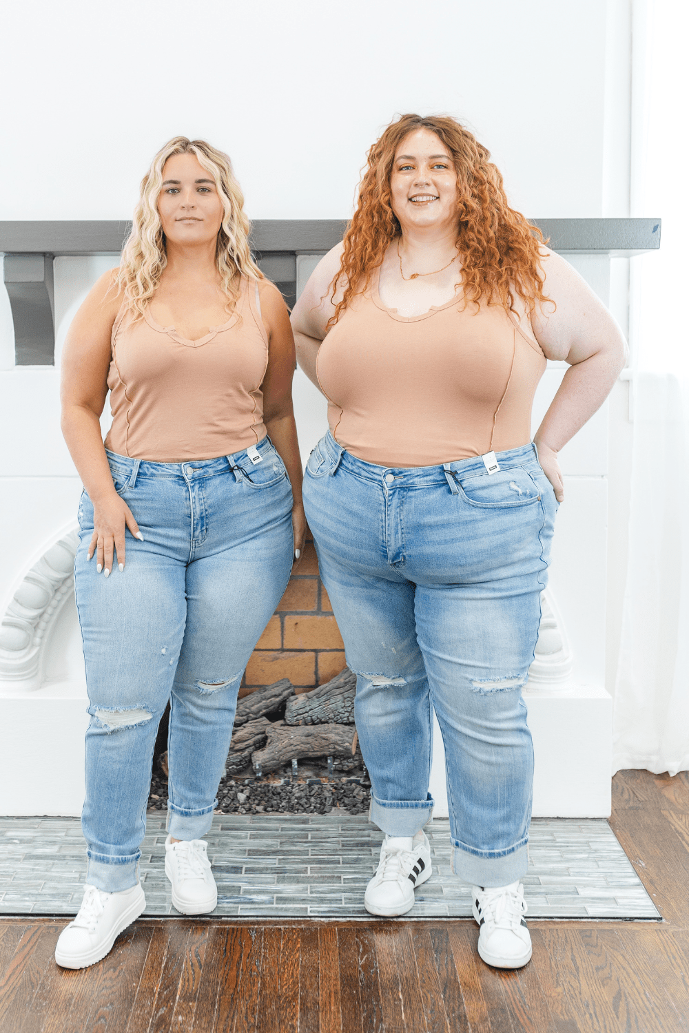Alexandra Mid Rise Distressed Boyfriend Judy Blue Jeans With Star Detail in Light Wash - FINAL SALE
