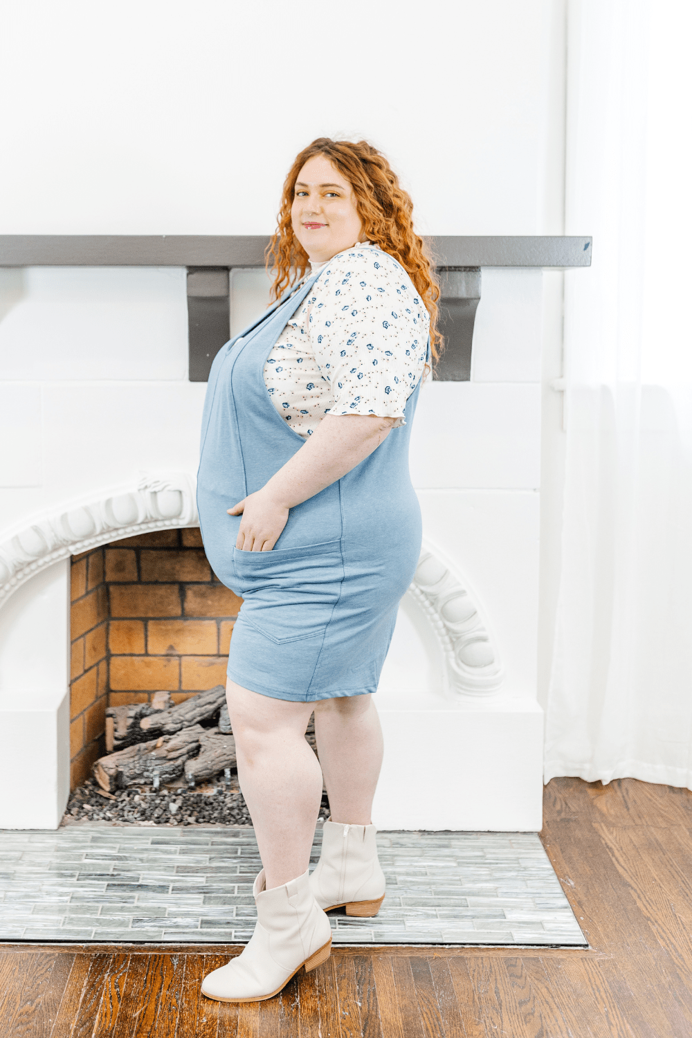 Amelia Relaxed Fit Shorts Romper in Blue - FINAL SALE
