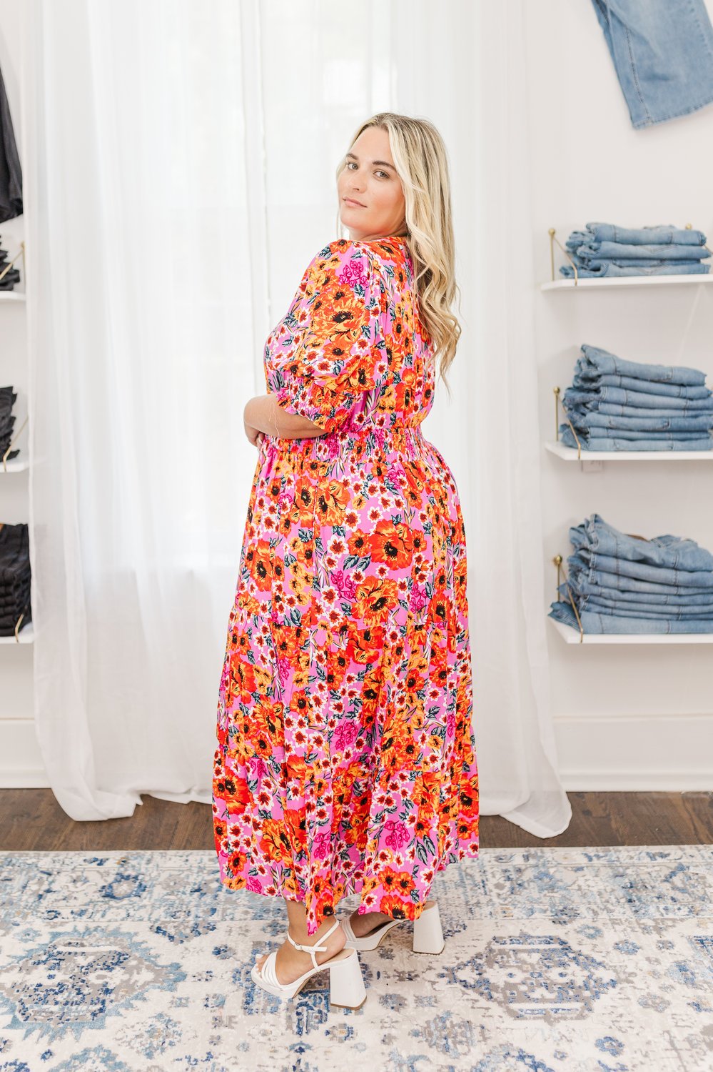 Brittany Short Sleeve Maxi Dress in Pink Floral - FINAL SALE Brittany Short Sleeve Maxi Dress in Pink Floral - FINAL SALE