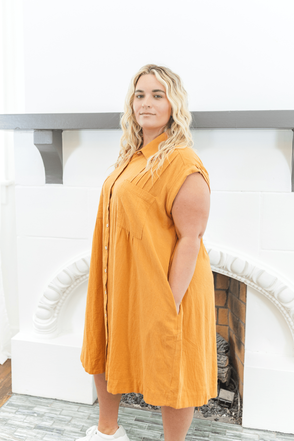 Celia Collared Button Down Shirt Dress in Light Brown - FINAL SALE Ari + Ava Celia Collared Button Down Shirt Dress in Light Brown - FINAL SALE Ari + Ava