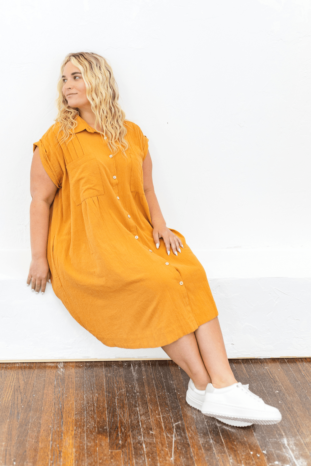 Celia Collared Button Down Shirt Dress in Light Brown - FINAL SALE Ari + Ava Celia Collared Button Down Shirt Dress in Light Brown - FINAL SALE Ari + Ava