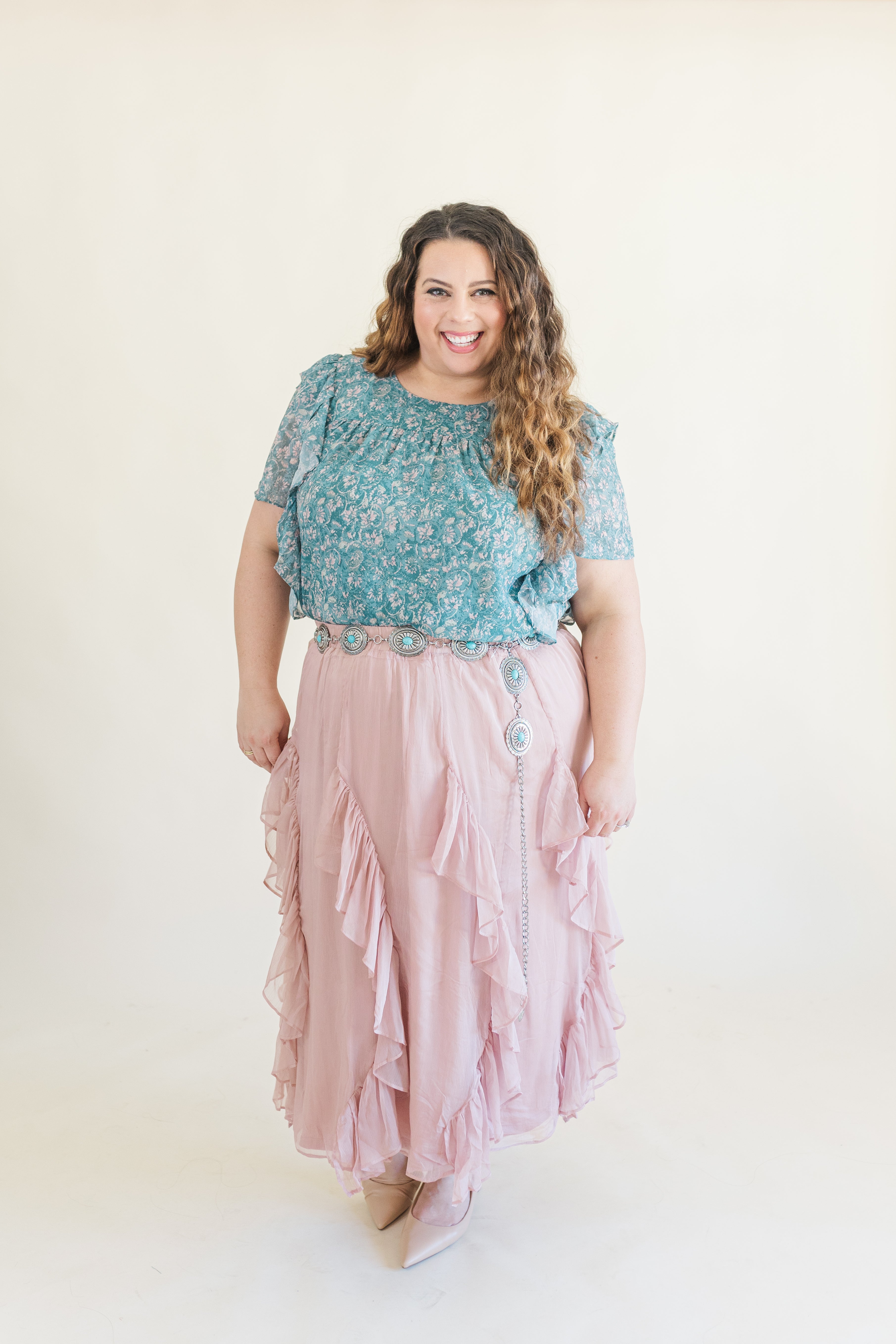 Daphne Waterfall Ruffle Maxi Skirt – Ari + Ava