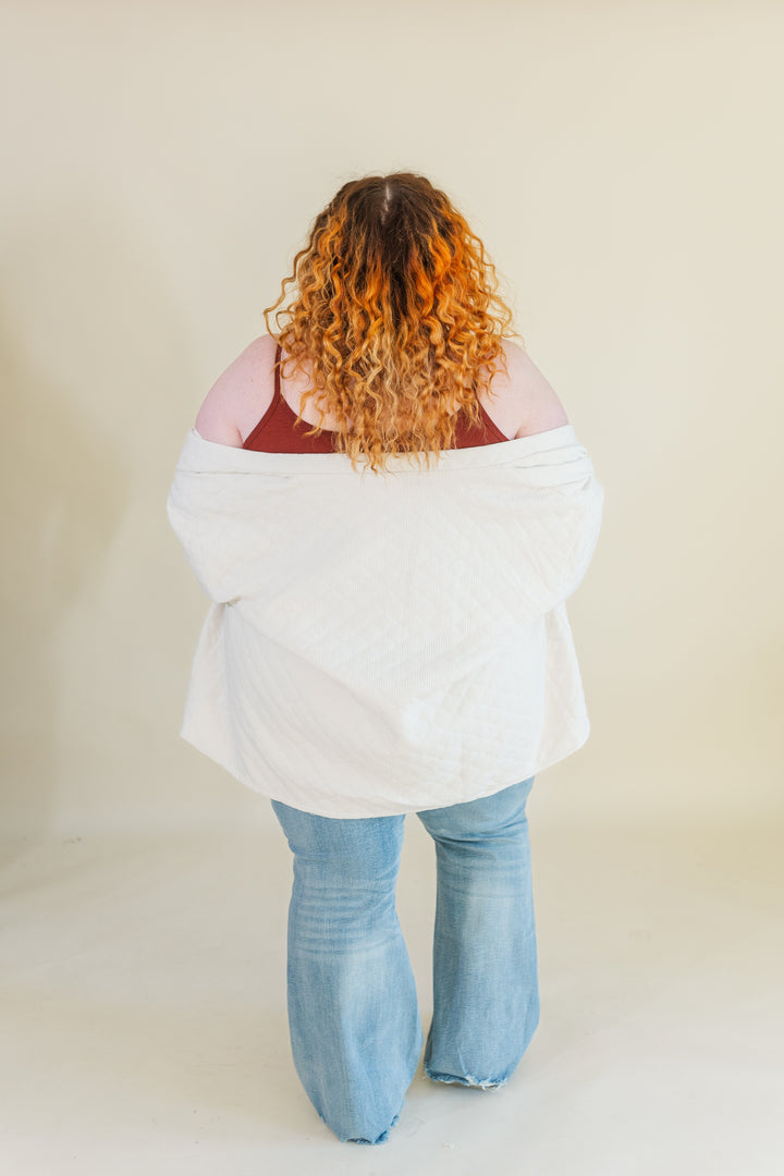 Fallon Quilted Cardigan in Ivory (Online Exclusive)