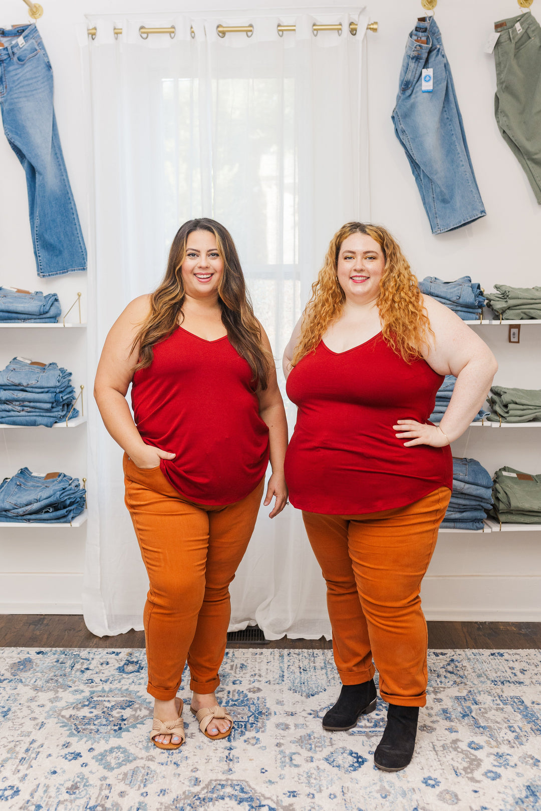 Fiona Front and Back Reversible Spaghetti Cami in Dark Rust