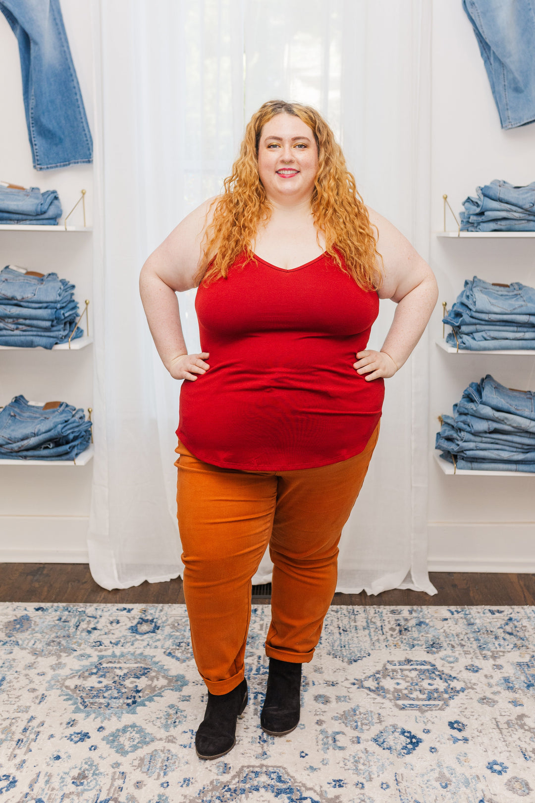 Fiona Front and Back Reversible Spaghetti Cami in Dark Rust