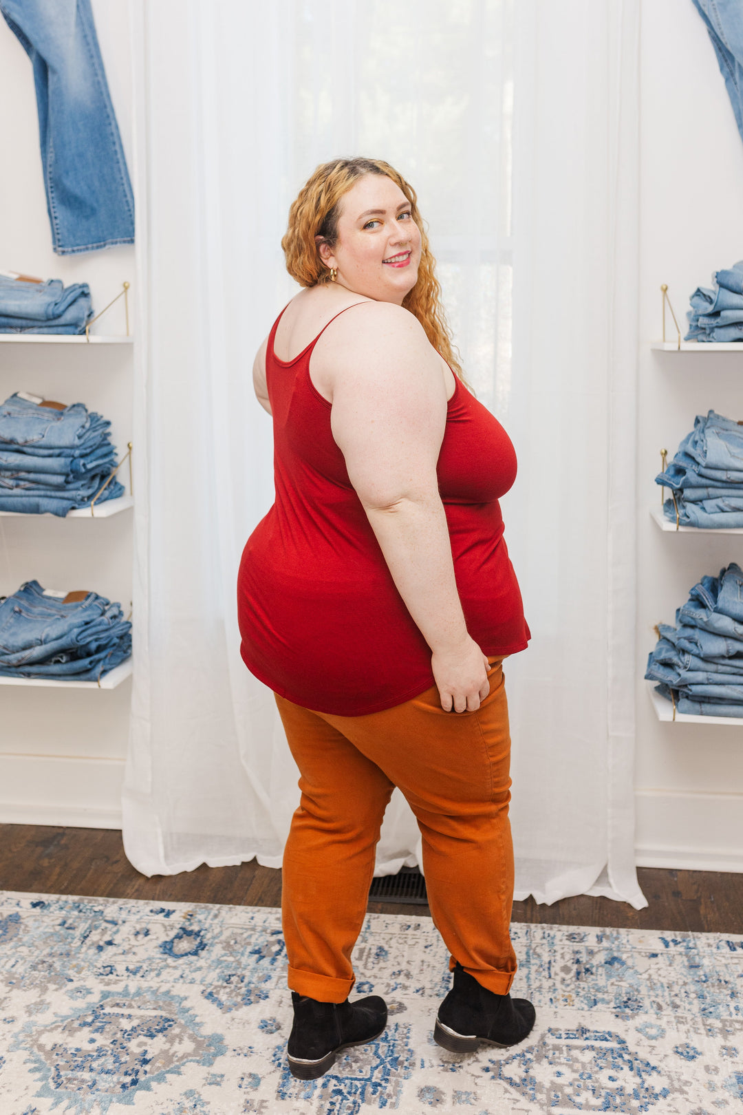 Fiona Front and Back Reversible Spaghetti Cami in Dark Rust