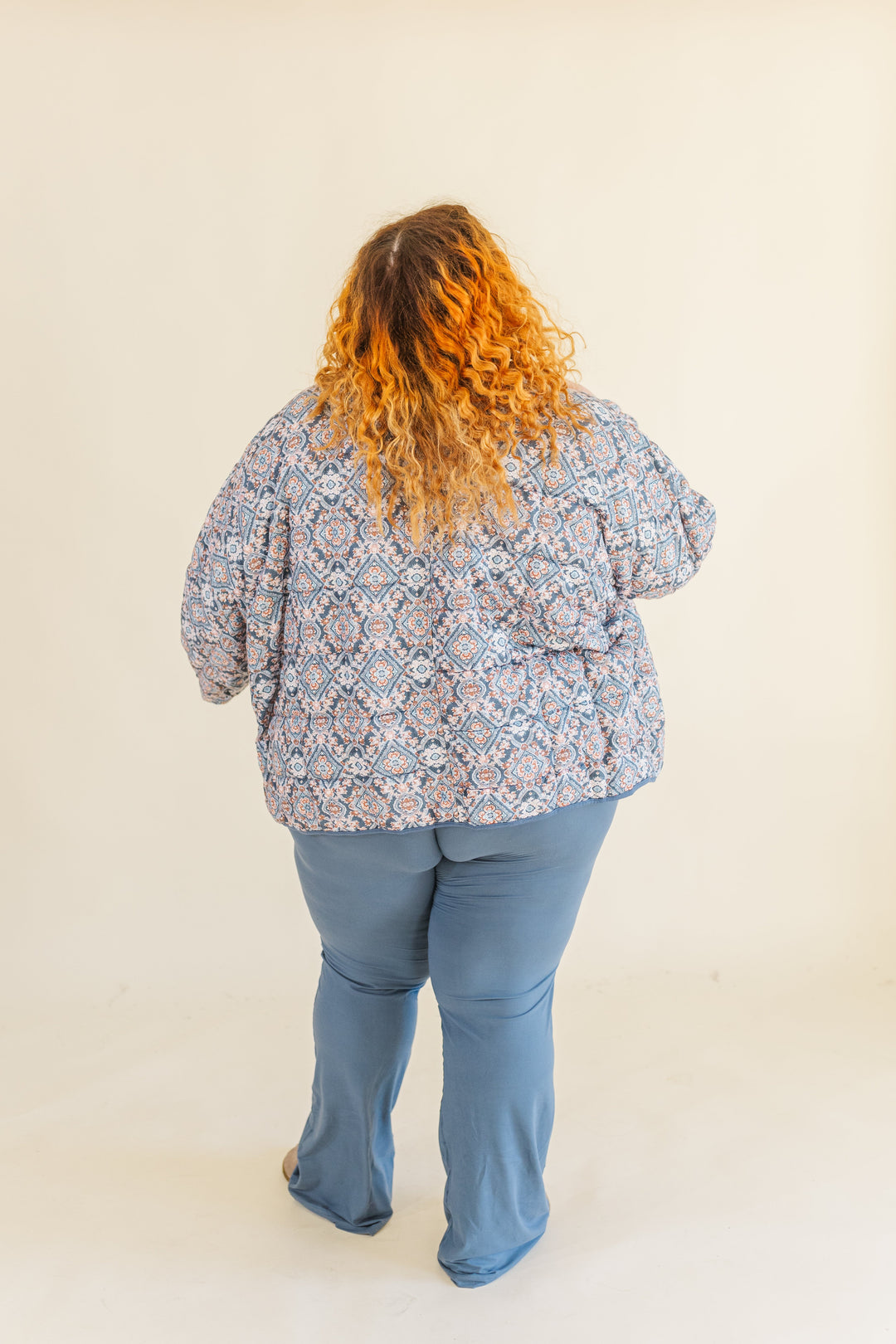 Gemma Quilted Medallion Puff Jacket in Blue (Online Exclusive)