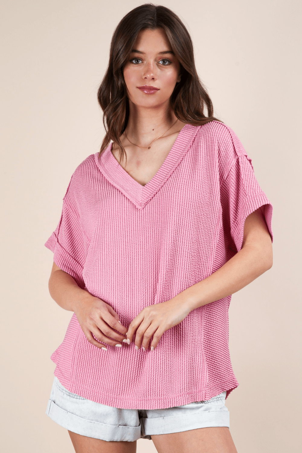 Gianna V-Neck Ribbed Top