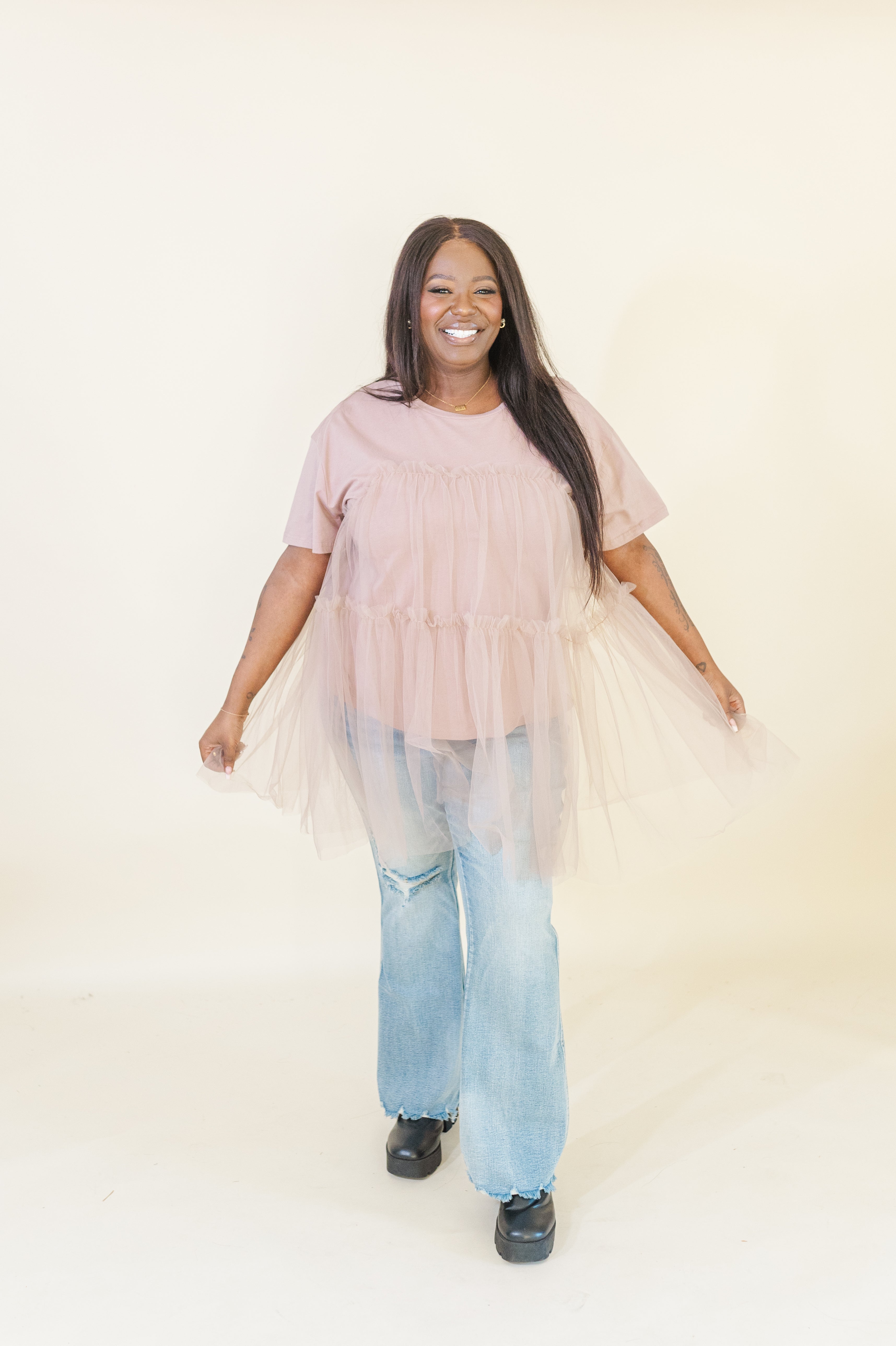 Ivy Sheer Overlay Top in Mauve - FINAL SALE – Ari + Ava