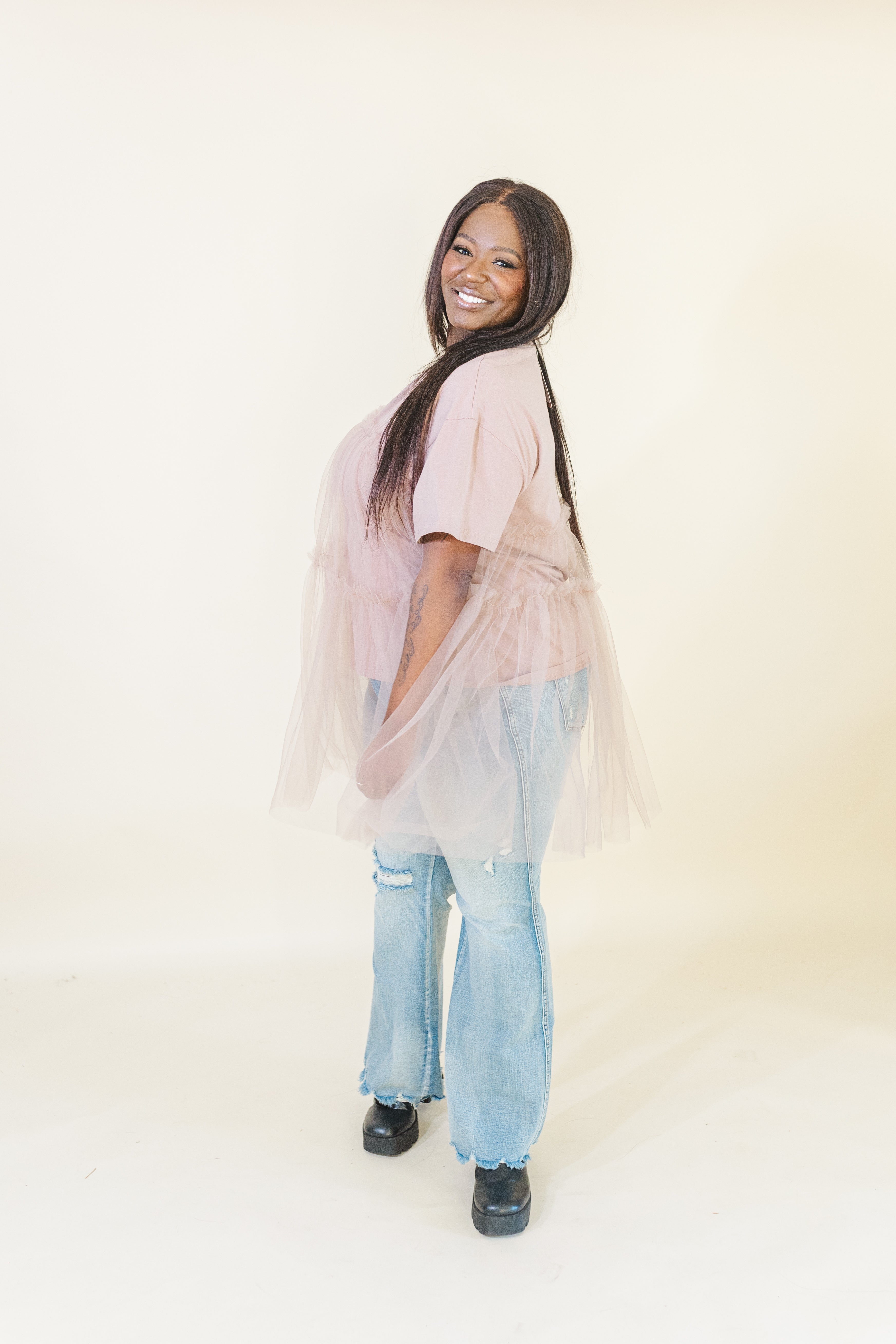 Ivy Sheer Overlay Top in Mauve - FINAL SALE – Ari + Ava