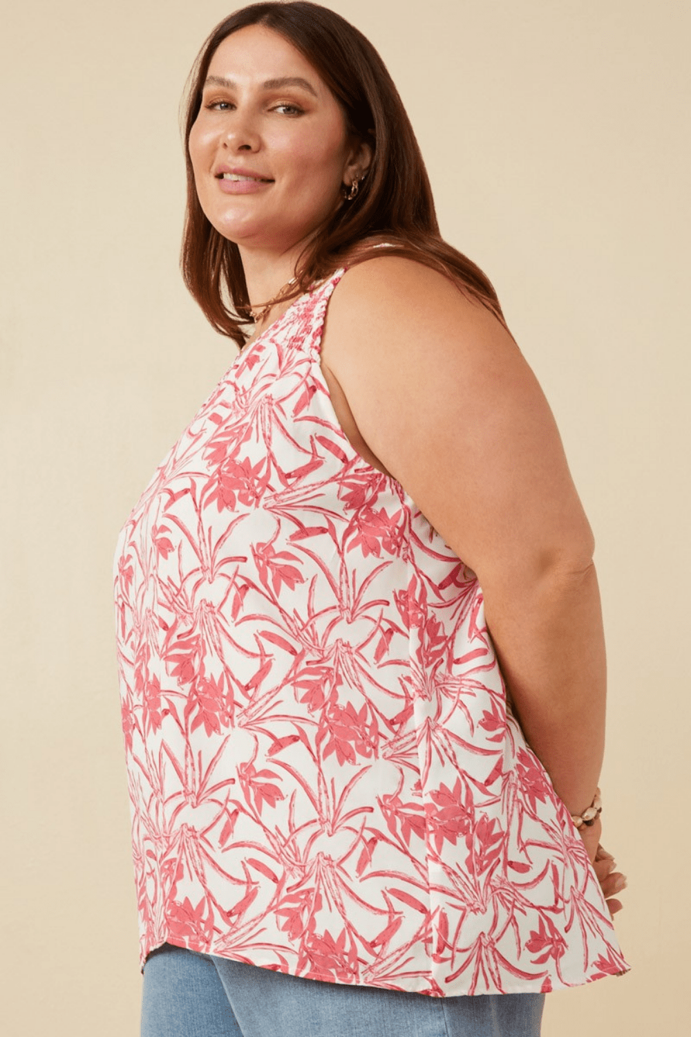 Jessie Tropical Tank Top in Pink