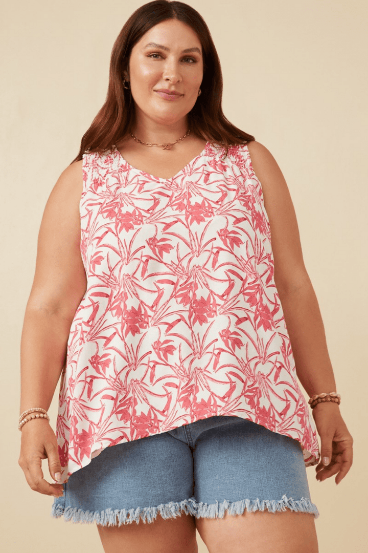Jessie Tropical Tank Top in Pink